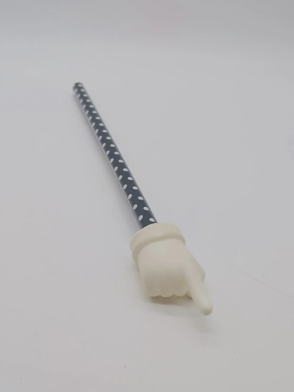 Polka Dot Pointing Hand Pointer - Black & White 16